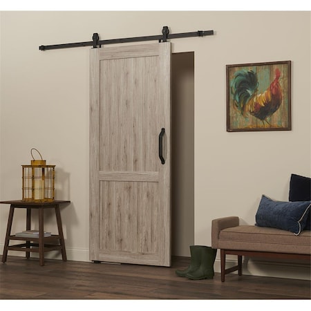 Millbrooke 84 x 36 in. Driftwood H-Style PVC Barn Door Kit MLB3684DWHKD